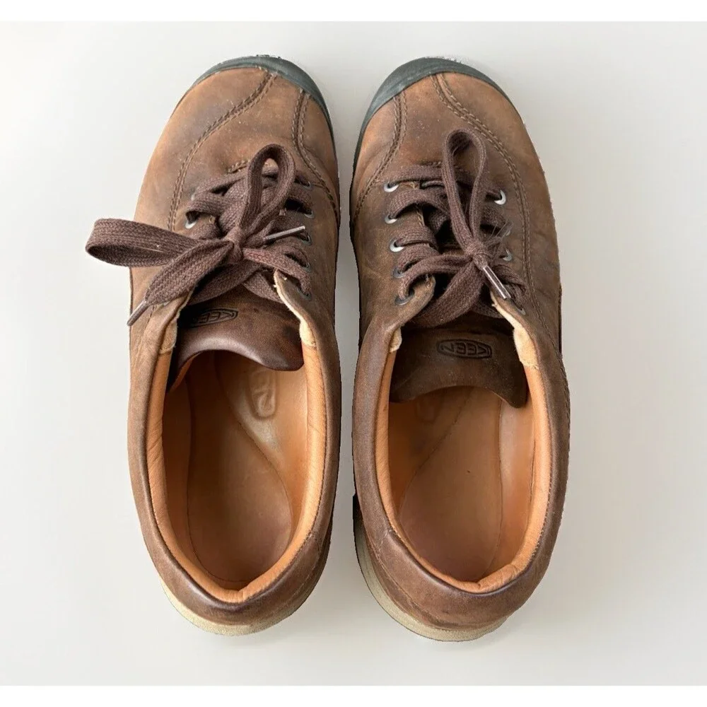 KEEN Presidio II Women Size 8 Brown Leather Lace Up Walking Hiking Shoes Comfort